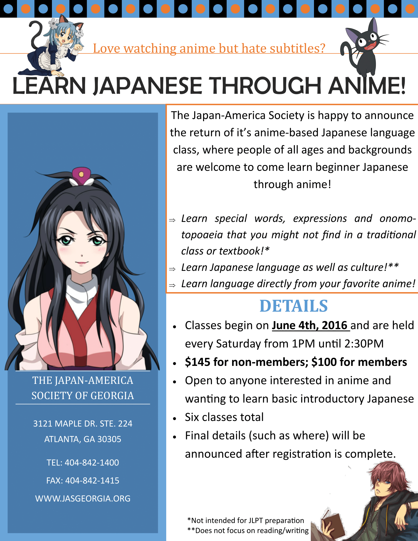LEARN JAPANESE THROUGH ANIME! | Official Blog of The Japan-America Society  of Georgia